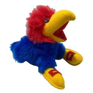 Vintage University of Kansas Mascot Jayhawk Dan Brechner Stuffed Plush Toy 6 In